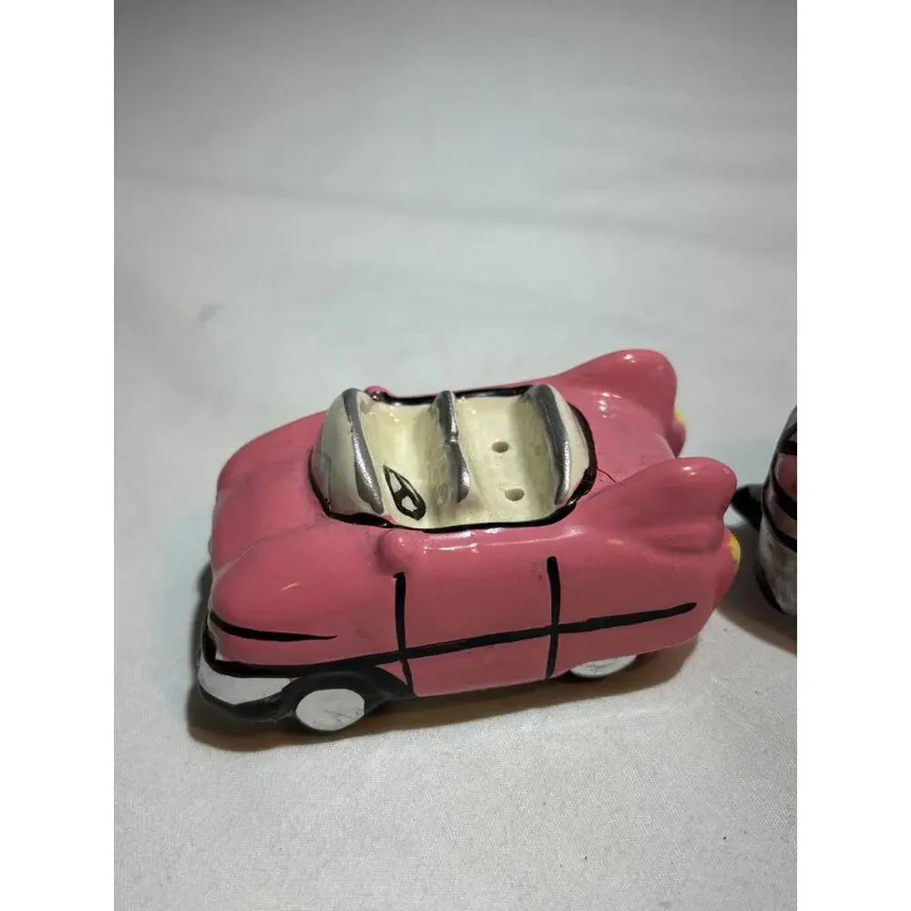 Vintage Ceramic Car and Trailer Salt and Pepper Shakers